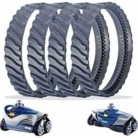 4 Chenilles de Remplacement Noir Nettoyeur Piscine Pneu Piste Roue R0526100 Compatible avec Zodiac Baracuda MX6/MX8 Nettoyage de Piscine Creusée (1/5)