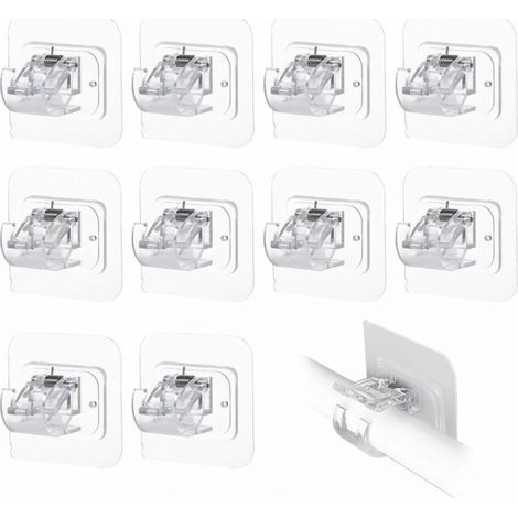 Lot de 10 supports de tringle à rideaux, auto-adhésifs, sans perçage (1/5)