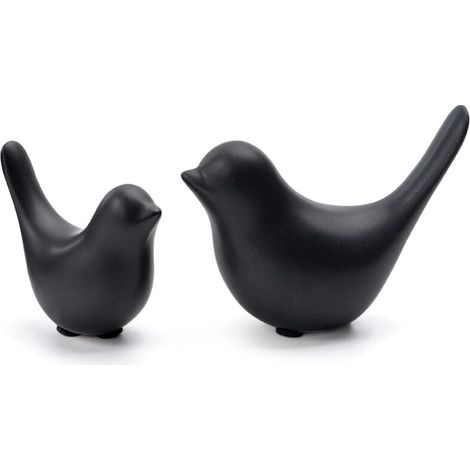 Lot de 2 Statues d'animaux de Petite Taille - Décoration d'intérieur - Style Moderne - Ornements décoratifs pour Salon, Chambre à Coucher, Bureau, armoires (Noir)