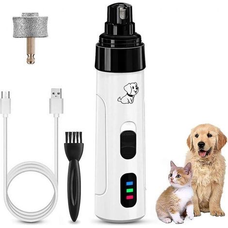 Coupe-ongles électrique pour chien 1 pièce, outil de toilettage des pattes d'animaux avec tête de remplacement (1/4)