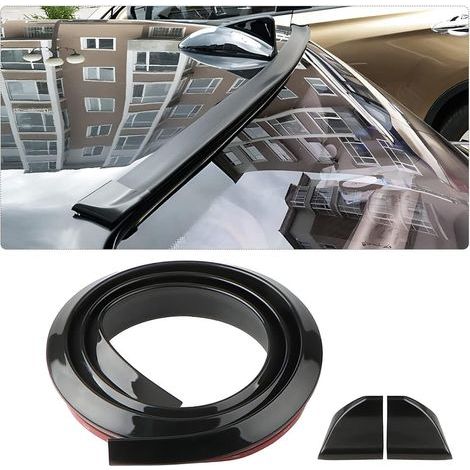 Flexibler Heckflügelspoiler, wasserdichter Heckspoiler aus Gummi für Autos, universeller Heckspoiler zum Schutz der Autostoßstange (schwarz glänzend)