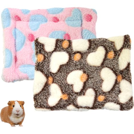 Tapis Pour Animaux - Velours Corail - Rembourrage Coton - Lavable Machine - Pour Cochons D Inde Et Petits Animaux - 20 X 15 Cm - Lot De 2 (1/5)