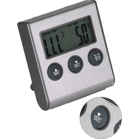 Thermomètre magnétique pour barbecue, mesure de la température des aliments et de la viande avec fonction alarme, idéal pour la cuisine. (1/5)