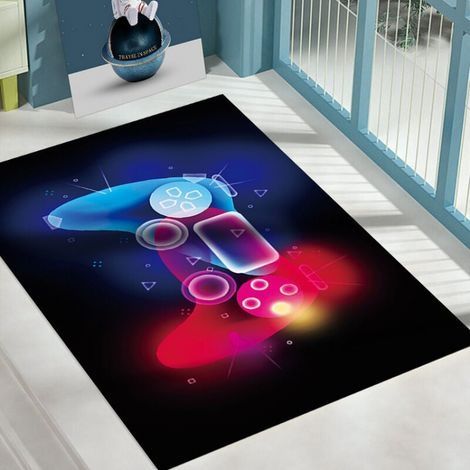 Tapis enfant moderne 120x80cm – Motifs 3D manette – Flanelle haute qualité – Tissu antidérapant et imperméable (1/3)