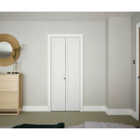 Shaker 2 Panel White Primed Panel Bifold Door 1981 x 762mm (1/2)