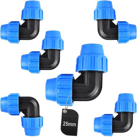 Raccord Coudé 90° - Tuyau PE 25mm - Système Irrigation Eau - Lot De 6 Pièces (1/5)