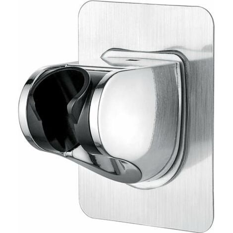 Support de douche sans perçage adhésif 3M - Porte-pommeau universel réglable (45°), fixe mural pour douchette à main (1/5)