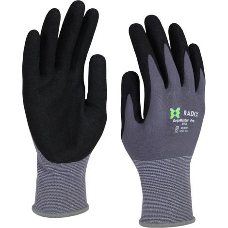 Gants de travail - Radix - GripMaster Pro - Nitrile mousse noir/gris - Taille M9 / M (1/5)