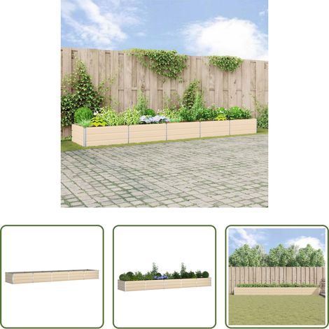 Stahlpflanzer - Pflanzkübel Elfenbein 480 x 100 x 45 cm Verzinkter Stahl (1/5)
