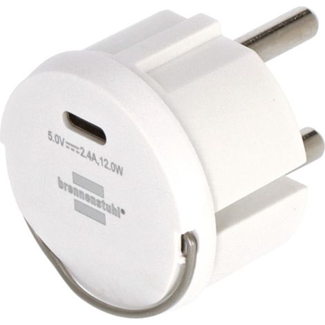 Brennenstuhl Steckdosenadapter USB C, Steckdosennest, 2,4A, kompatibel mit IP44 Steckdosen und Kabeltrommeln (1/5)