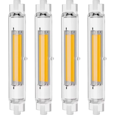 Lot de 4 Ampoules LED R7S 118mm 30W Dimmables, Blanc Chaud 3000K, Sans Scintillement (1/5)