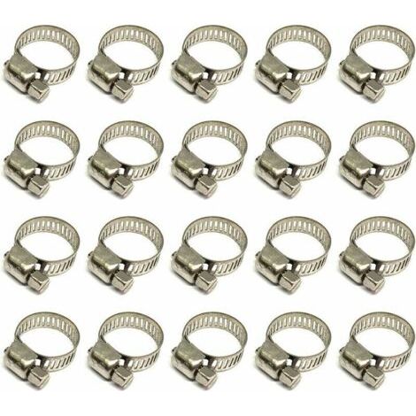 20 Pièces Collier De Serrage Tuyau, Collier De Serrage Tuyau Réglable 10-16mm, 304 Collier De Serrage Inox, Collier Serrage Métallique, Pour Tuyau, Home Gaz,  Tuyau D'eau, Câble, Robinet, Etc z