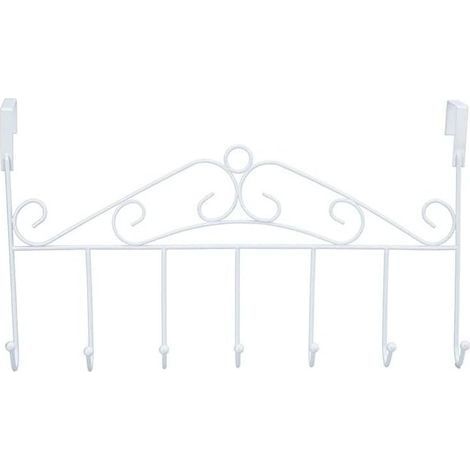 Au-Dessus des Crochets de Porte, Organiseur de Porte-Serviettes détachable à 7 Crochets sur Le Porte-Serviettes Porte-Manteau pour Serviettes Sacs à Main Manteaux(Blanche) (1/5)