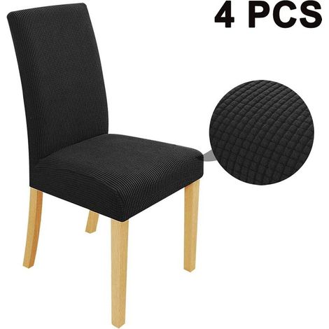 4pcs Il s'agit d'une housse de chaise de salle à manger courte, monobloc, ultra-ajustée, élastique, amovible et lavable, adaptée aux htels, restaurants, banquets, mariages et autres occasions. (1/5)