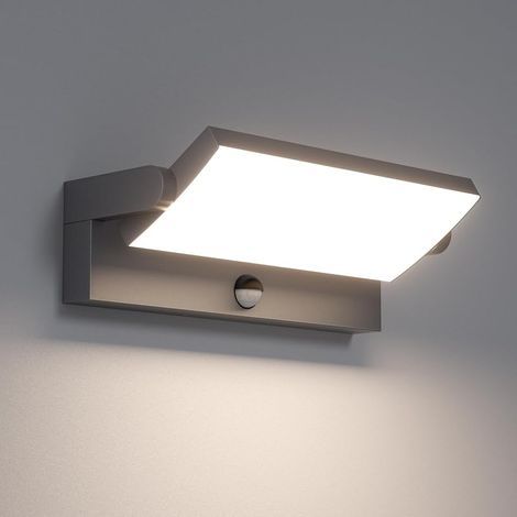 45W Applique Exterieur avec Détecteur de Mouvement, Lampe Murale avec LED Panneau Rotatif, IP65 Éclairage Exterieur Moderne pour Entrée Terrasse, 3480LM, Blanc Naturel 4000K, Anthracite (1/5)
