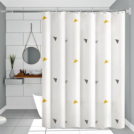 Rideau de douche transparent anti-moisissure imperméable 180 x 200 cm Rideau de douche blanc avec œillets Design de bain résistant à la moisissure (1/5)