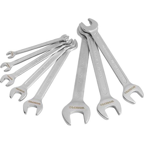 Llave fija doble, juego 8 piezas