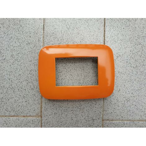 TRADE SHOP - Placca Placchetta Placchette Compatibili Per Serie Axolute Bticino Colorate Fori - Arancione -4 fori     -