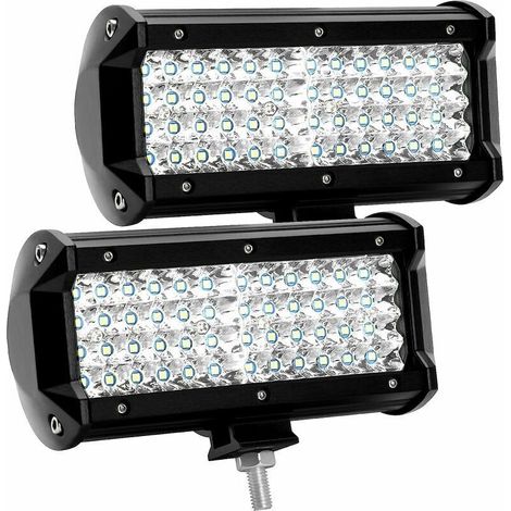 Projecteur LED 12V 300W 7 pouces – 27.000 lumens – Étanche IP67 – Pour véhicules tout-terrain. SUV. camion. bateau – 2 pièces - 000lm (1/5)