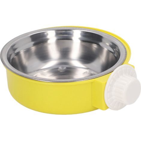 Gamelle suspendue en acier inoxydable épais pour cage de transport, pour chats et chiens (1/5)