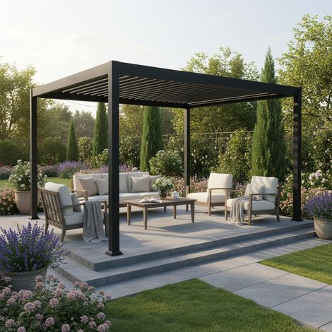 Pergola bioclimatique 3 x 4m Zeus anthracite