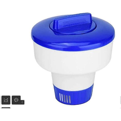 Diffuseur de chlore flottant, compatible avec les pastilles de chlore pour piscine, les pastilles de brome pour spa, et utilisable comme diffuseur de chlore pour robot nettoyeur de piscine ou spa. (1/4)
