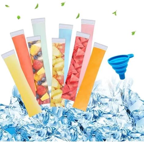 Moule sac popsicle - 300 pcs - PE épaissi - Entonnoir inclus - 5,5 x 28 cm (1/4)