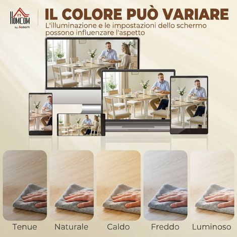 Table pliante imitation bois finition naturelle, rabat extensible pour 2-6 personnes (1/5)