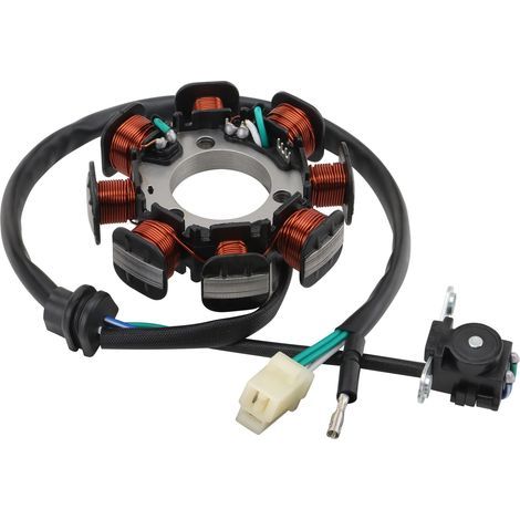 Compatible with the stator-coil-magneto assembly of the Honda CRF150F off-road motorcycle, original part number 31120-KPT-A01 31120KPTA01, entry-level four-stroke off-road engine. (1/4)