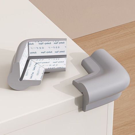 Lot de 10 protections d'angle de table amovibles et auto-adhésives, amorti haute élasticité et protection anti-collision, gris foncé