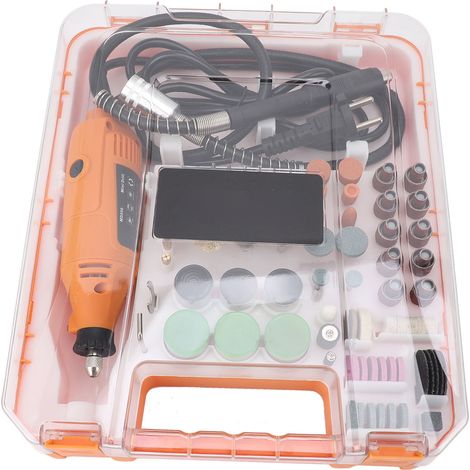 Kit d'outil rotatif avec 93 accessoires, outil multifonction portable 30 000 tr/min, mini-outils rotatifs électriques de 200 W pour le ponçage, le polissage et le perçage. (1/5)
