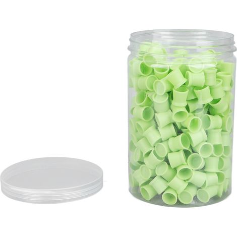 300 godets jetables verts pour tatouage, en silicone alimentaire, lot économique pour artistes et professionnels. (1/5)