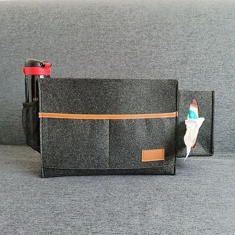 gris Fonc-poche De Lit, Sac De Rangement De Chevet En Feutre, Organisateur Mit Botes  Mouchoirs Pour Tlcommande, Tablette, Cble De Recharg, Magazi (1/5)