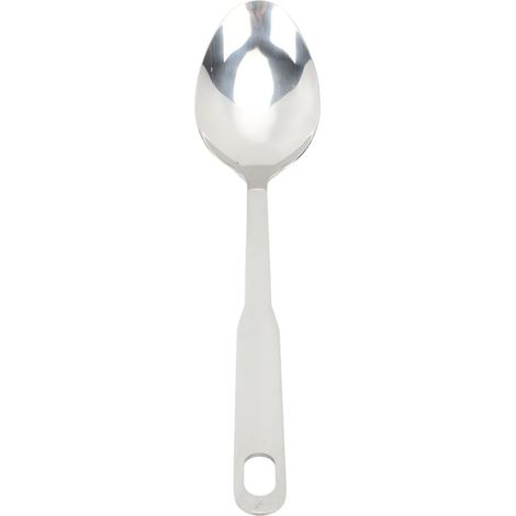 Servierlöffel aus Edelstahl, Stahlgriff, spülmaschinenfest, langlebig und leicht zu reinigen, Hotelküchenutensil mit Aufhängeöse (1/5)