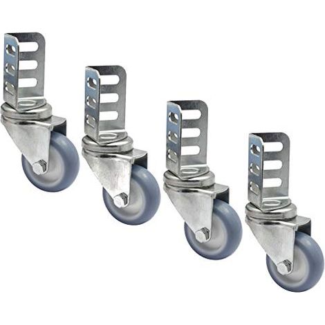 WAGNER Design - Ruote girevoli per letto rialzato GreenBOX Light di GreenFAMILY Set da 4 pezzi - acciaio zincato, angolo avvitato, battistrada morbido, diametro Ø 50 mm, portata 50 kg/ruota - 02315000 (1/4)