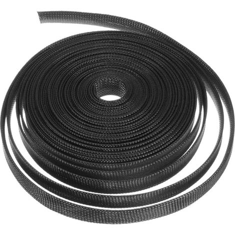 10mm Gaine Câble Tressée Extensible PET Manchon de Câble Fil Rangement Câble PET Cache Câble Souple Électriques Gestion Câble Flexible Protection Tube Tuyau 10 Mètres (1/5)