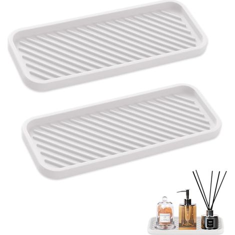 Set di 2 porta spugne da cucina in silicone, 23 x 9 cm Materiale per uso alimentare, resistente alle alte temperature senza deformarsi, design scanalato, per saponi e spazzole (1/5)