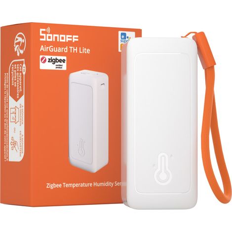 SONOFF SNZB-02B AirGuard TH Lite Zigbee Temperatursensor & Feuchtigkeitssensor, Thermometer Hygrometer mit App-Benachrichtigung, Fernüberwachung für Gewächshaus und Zigarrenhumidor (1/5)