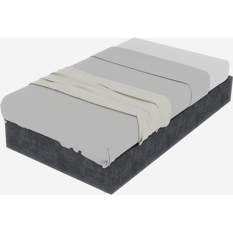 Cadre lit moderne 90×200cm gris velours hollandais,avec élévateur à gaz,mobilier contemporain sans tête de lit ni matelas (1/5)