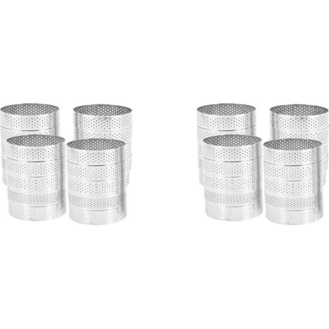 40-teiliges Set runder Tortenringe mit Löchern für Obst, Quiches, Moussetorten, Backformen, perforierte Mousseringe, 8 cm (1/5)