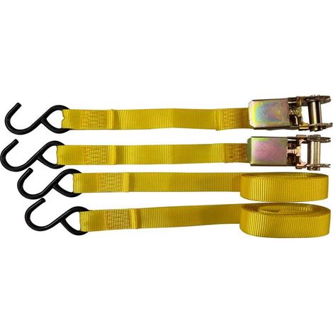 NASTRO DI ANCORAGGIO AD UNCINO mt. 4,5 x mm 25 - port.350 kg - pz.2 / con cricchetto