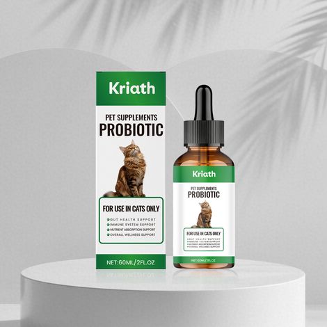 Probiotic drops for pet cats - daily care for gut health and to help regulate gut flora - 60ml (1/5)