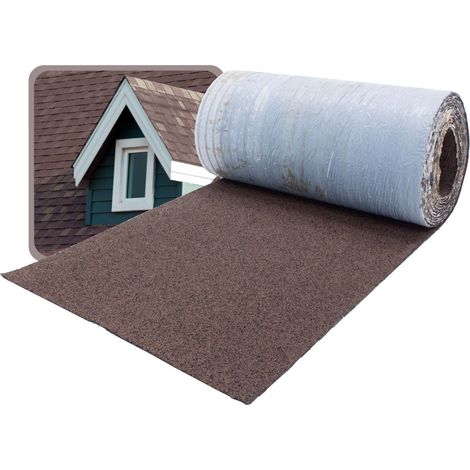DAPRONA Bardeaux de toit, couverture de faîtage 5m x 32cm bande de faîtage en bitume pour abri de jardin, abri de voiture, nichoir - Brun