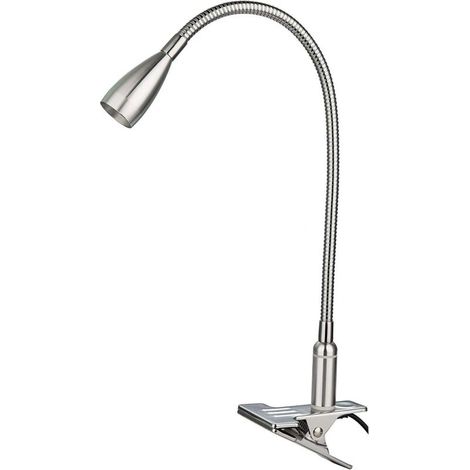 Lampe de lecture tactile 3 W, dimmable continue, flexible col de cygne, pince pour bureau/lit/livre, avec affichage LED réglable (blanc chaud), classe énergétique A – ACKERMAN (1/4)