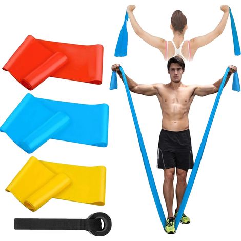 Bande elastiche di resistenza, livelli regolabili, versatili per il fitness, set da 4 pezzi (1/2)