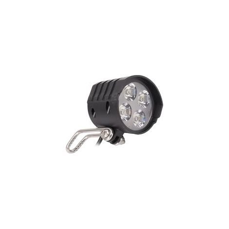 Phare LED haute luminosité 12W pour vélos électriques avec klaxon intégré, compatible avec 36V, 48V, 52V et 60V.