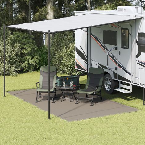 vidaXL Tent Carpet Folding Manual Light Grey 450 x 250 cm Polyethylene (1/5)