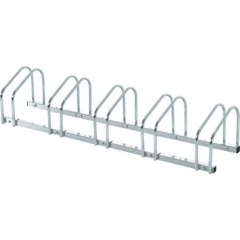 Râtelier 5 vélos range-vélos support de rangement pneu 65 mm sol ou mural pour VTT enfants BMX 145 x 33 x 27 cm acier argent (1/5)