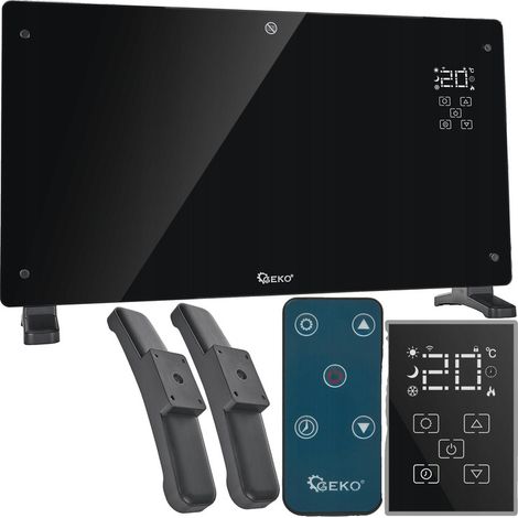 Radiateur électrique Geko Glass Black 2500 W Wi-Fi IP24 (1/3)