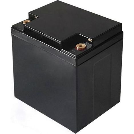 Boîtier vide en plastique noir pour batterie lithium 18650 12 V 24 Ah, étanche et muni d'une poignée de transport. (1/5)